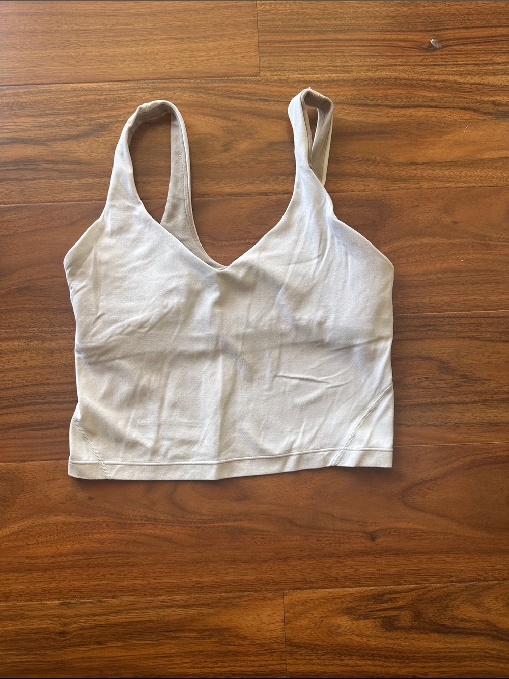 Lululemon Women's V-Neck Cropped Support Tank Top -White
